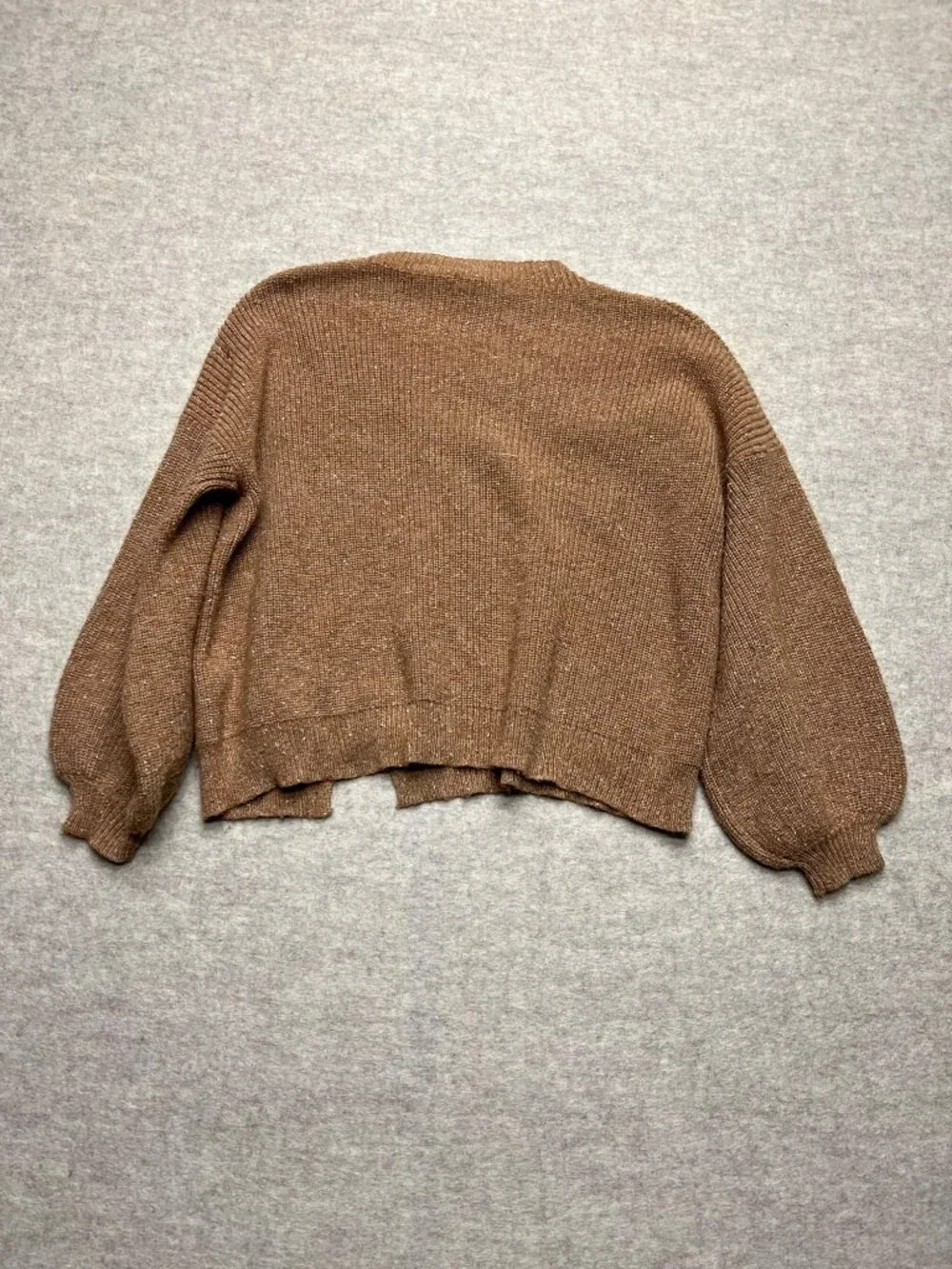 Kerisma Brown Mock Neck Angola Blend Sweater Knit Lace Oversized Soft M/L - Picture 6 of 9